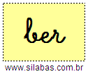 Silaba BER em Letra Cursiva