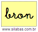 Silaba BRON em Letra Cursiva
