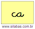 Silaba CA em Letra Cursiva