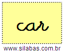 Silaba CAR em Letra Cursiva