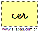 Silaba CER em Letra Cursiva