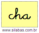 Silaba CHA em Letra Cursiva