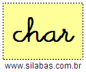 Silaba CHAR em Letra Cursiva