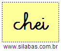 Silaba CHEI em Letra Cursiva