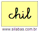 Silaba CHIL em Letra Cursiva