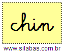Silaba CHIN em Letra Cursiva