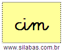 Silaba CIM em Letra Cursiva
