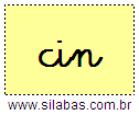 Silaba CIN em Letra Cursiva