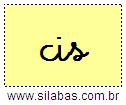 Silaba CIS em Letra Cursiva