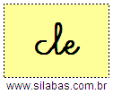 Silaba CLE em Letra Cursiva