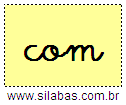 Silaba COM em Letra Cursiva
