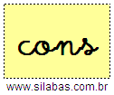 Silaba CONS em Letra Cursiva