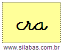 Silaba CRA em Letra Cursiva