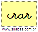 Silaba CRAR em Letra Cursiva