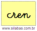 Silaba CREN em Letra Cursiva