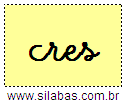 Silaba CRES em Letra Cursiva