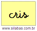 Silaba CRIS em Letra Cursiva