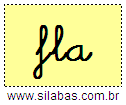 Silaba FLA em Letra Cursiva