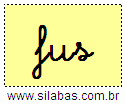 Silaba FUS em Letra Cursiva