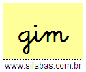 Silaba GIM em Letra Cursiva