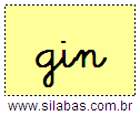 Silaba GIN em Letra Cursiva