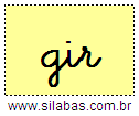 Silaba GIR em Letra Cursiva