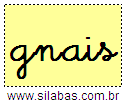 Silaba GNAIS em Letra Cursiva