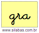 Silaba GRA em Letra Cursiva