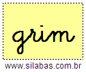 Silaba GRIM em Letra Cursiva