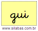 Silaba GUI em Letra Cursiva