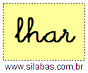 Silaba LHAR em Letra Cursiva
