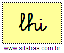 Silaba LHI em Letra Cursiva