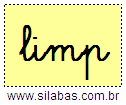 Silaba LIMP em Letra Cursiva