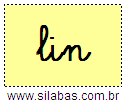 Silaba LIN em Letra Cursiva
