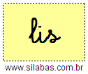 Silaba LIS em Letra Cursiva