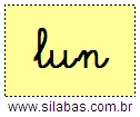Silaba LUN em Letra Cursiva
