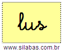 Silaba LUS em Letra Cursiva