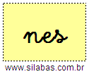 Silaba NES em Letra Cursiva