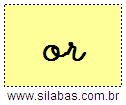 Silaba OR em Letra Cursiva