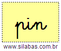 Silaba PIN em Letra Cursiva