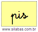 Silaba PIS em Letra Cursiva
