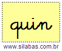 Silaba QUIN em Letra Cursiva
