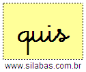 Silaba QUIS em Letra Cursiva