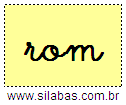 Silaba ROM em Letra Cursiva