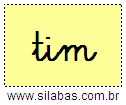 Silaba TIM em Letra Cursiva