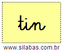 Silaba TIN em Letra Cursiva