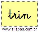 Silaba TRIN em Letra Cursiva