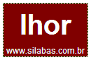 Silaba Complexa LHOR