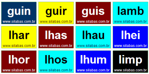 Silabas Complexas Com 4 Letras