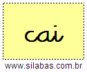 Silaba CAI em Letra Cursiva